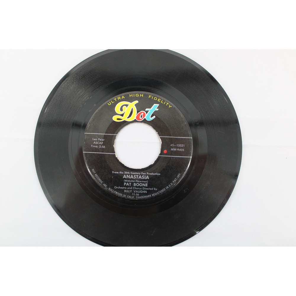 Pat Boone Don't Forbid Me / Anastasia 45 RPM Vinyl 7" Dot Records‎ 45-15521 1956